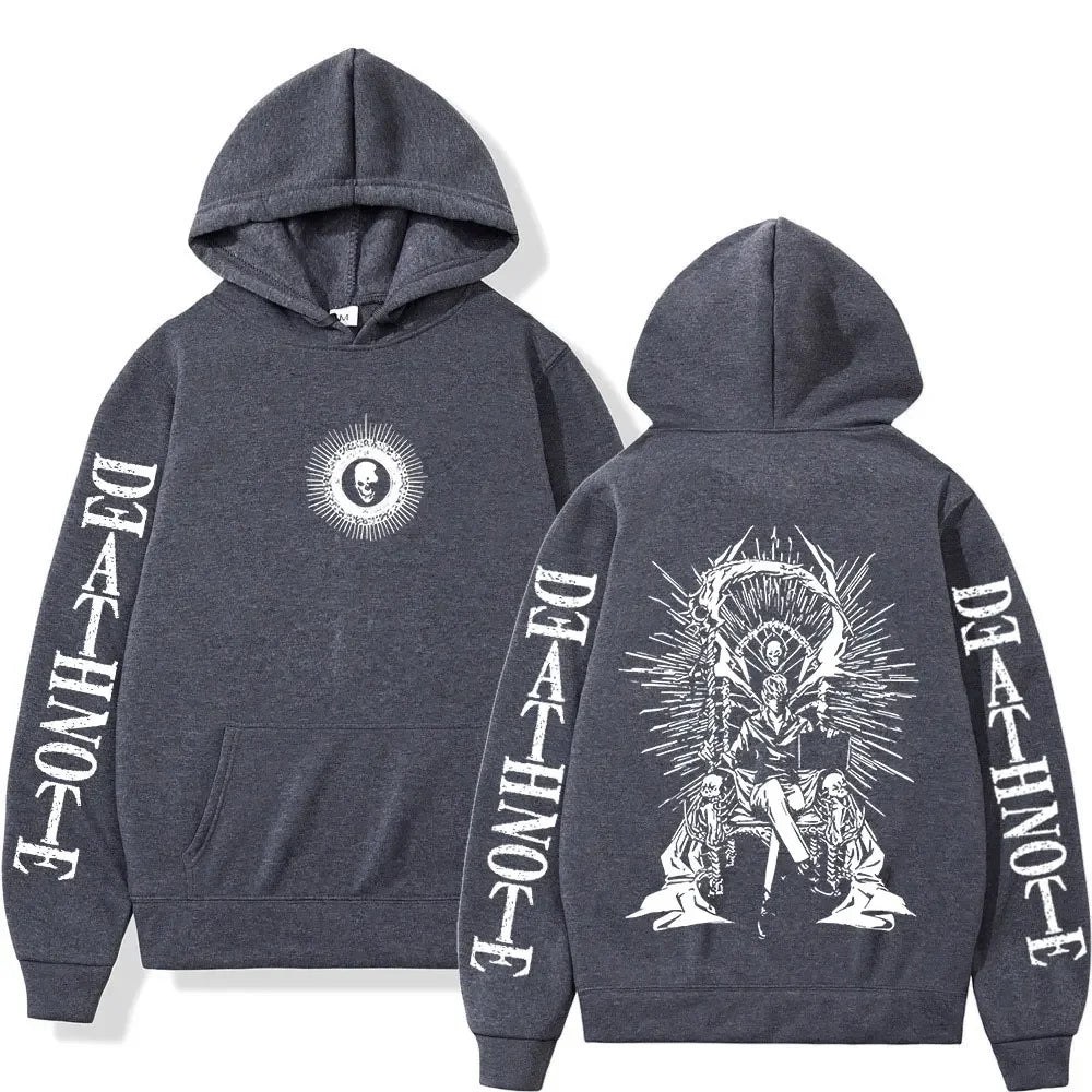 Y2K Anime Death Note Hoodies Yagami Light L·Lawliet Gothic Sweatshirt Men Women Clothing Fashion Long Sleeve Pullovers Streetwea