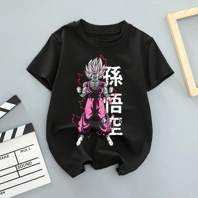 Dragon Ball GOKU Bulma Anime Printed T-shirt Men's and Women's Short Sleeves 2025 Summer American Loose Cotton T-shirt