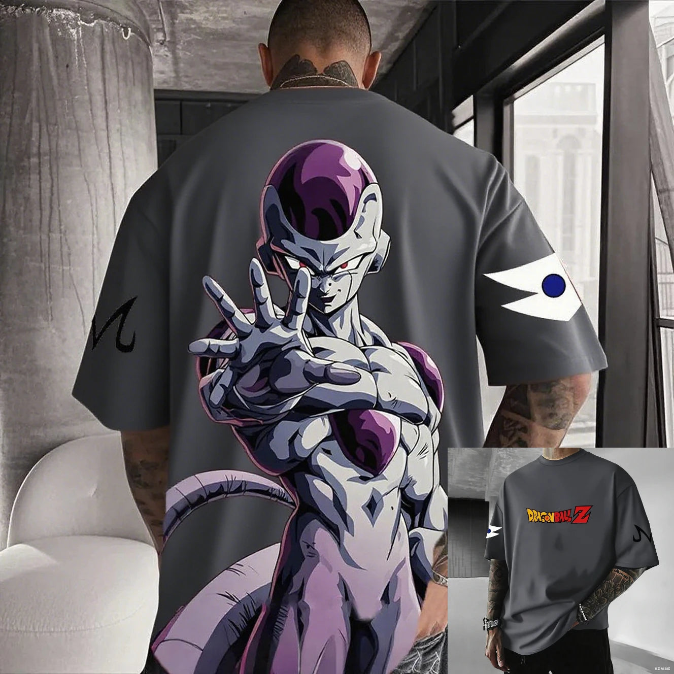 Dragon Ball Frieza Anime Men's T Shirt Cotton Women Short Sleeve Graphic Tee Streetwear Summer Casual Tops Hip Hop Y2k Clothes