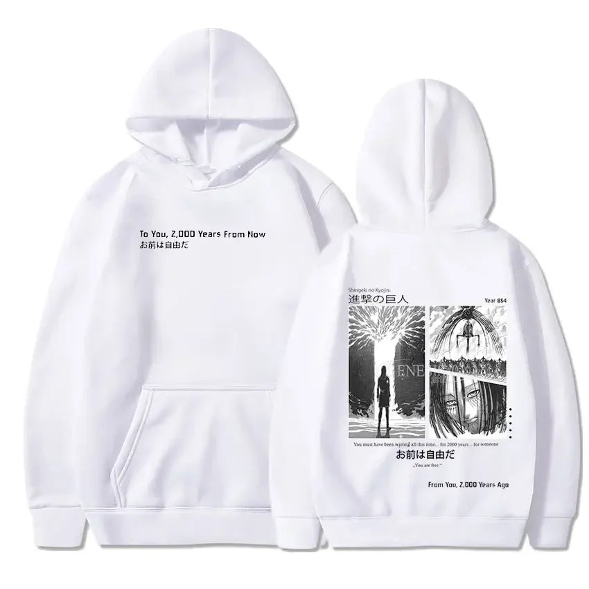Anime Attack on Titan Hoodies Shingeki No Kyojin Season 4 Final Rumbling Eren Yaeger Oversized Hooded Sweatshirts Streetwear