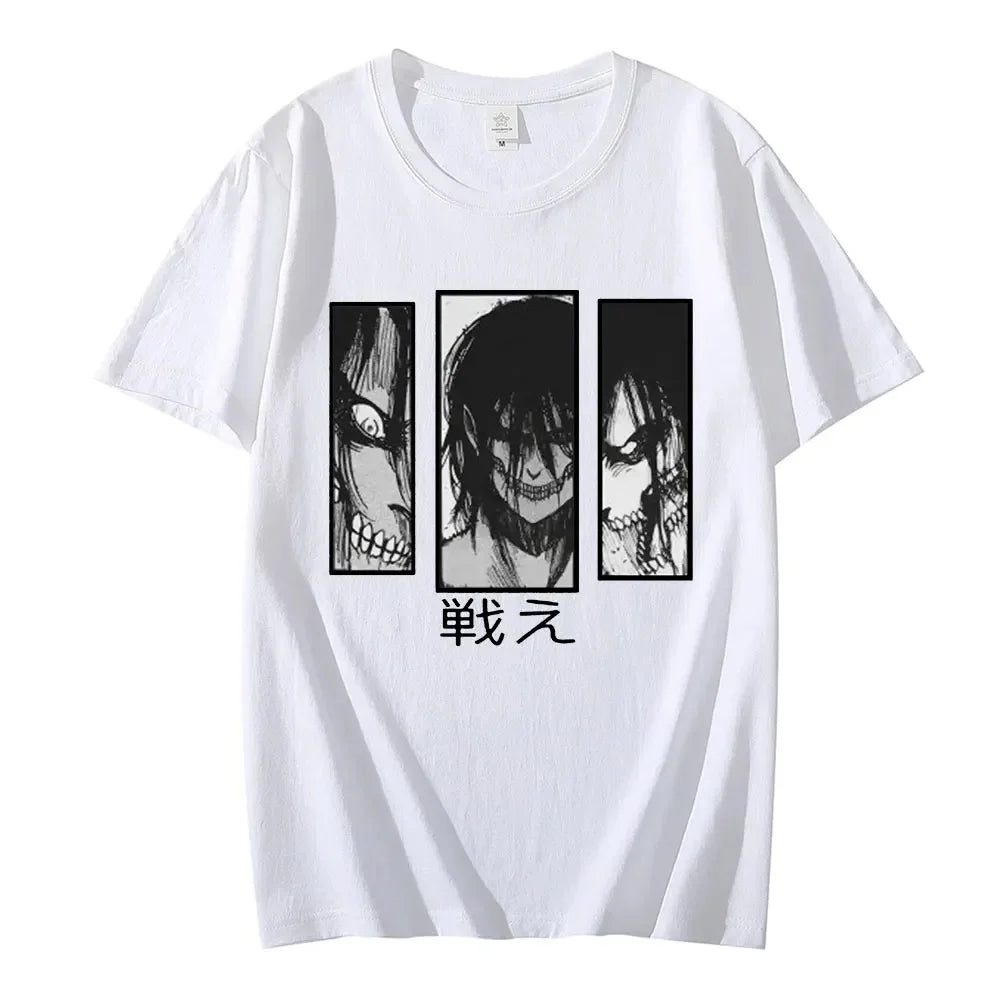 Japanese Anime Attack On Titan Graphic Print T Shirt Men Women Fashion Casual Crew Neck Short Sleeve Plus Size Unisex T Shirt