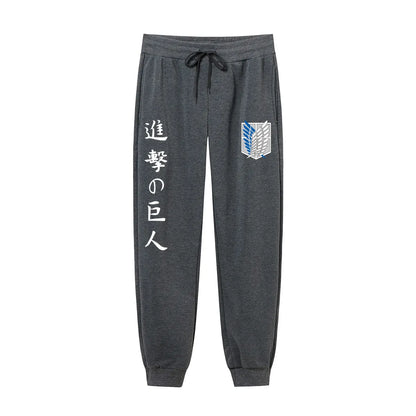 2025Autumn Japanese Anime Attack On Titan Printed Harajuku Men's Pants Print Joggers Male Trousers Casual Sweatpants Sweatpants