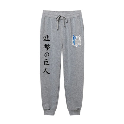2025Autumn Japanese Anime Attack On Titan Printed Harajuku Men's Pants Print Joggers Male Trousers Casual Sweatpants Sweatpants