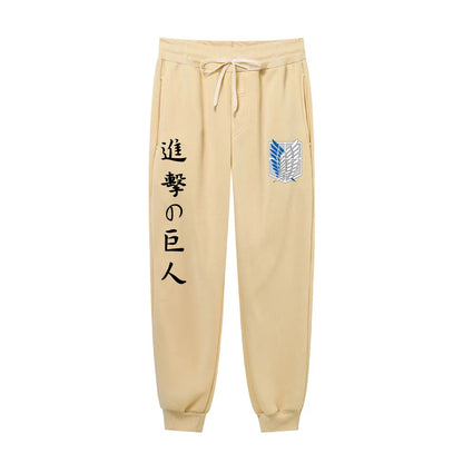2025Autumn Japanese Anime Attack On Titan Printed Harajuku Men's Pants Print Joggers Male Trousers Casual Sweatpants Sweatpants