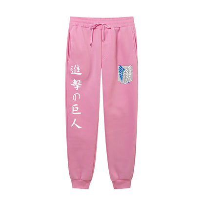 2025Autumn Japanese Anime Attack On Titan Printed Harajuku Men's Pants Print Joggers Male Trousers Casual Sweatpants Sweatpants