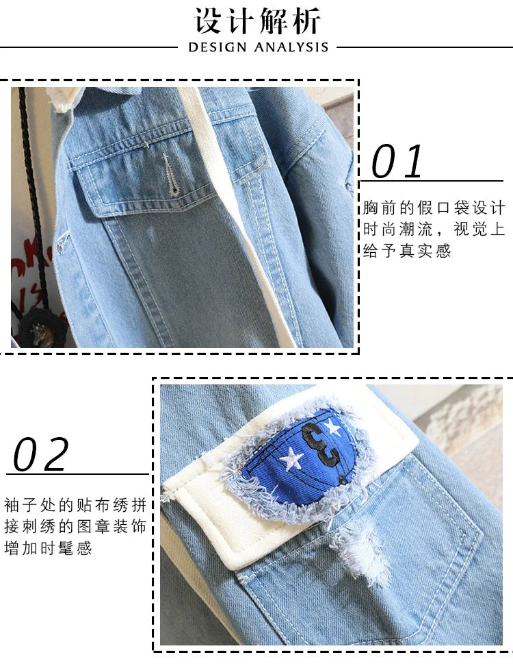 Anime Attack on Titan Unisex Streetwear Long Hooded Jeans Jacket Guilty Crown Death Note Harajuku Denim Patchwork Hoodies Coat