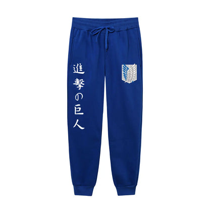 2025Autumn Japanese Anime Attack On Titan Printed Harajuku Men's Pants Print Joggers Male Trousers Casual Sweatpants Sweatpants