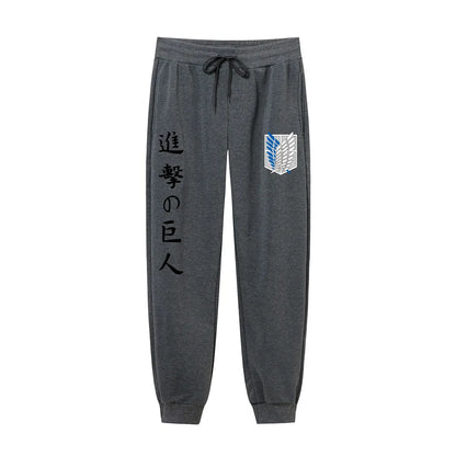 2025Autumn Japanese Anime Attack On Titan Printed Harajuku Men's Pants Print Joggers Male Trousers Casual Sweatpants Sweatpants