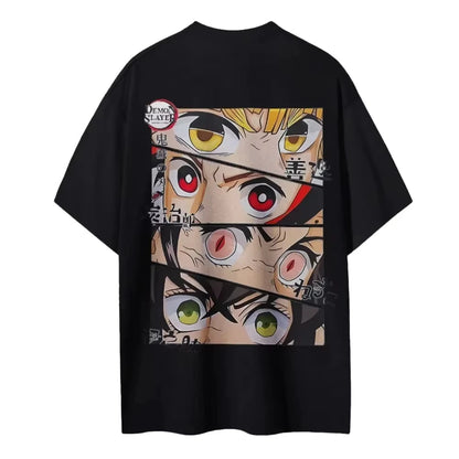 Demon Slayer Men's T-shirt Kamado Tanjiro Japan Anime Summer Boy Spring and Autumn Children's Short Sleeves Parent-Child Wear