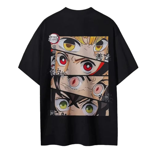 Demon Slayer Men's T-shirt Kamado Tanjiro Japan Anime Summer Boy Spring and Autumn Children's Short Sleeves Parent-Child Wear