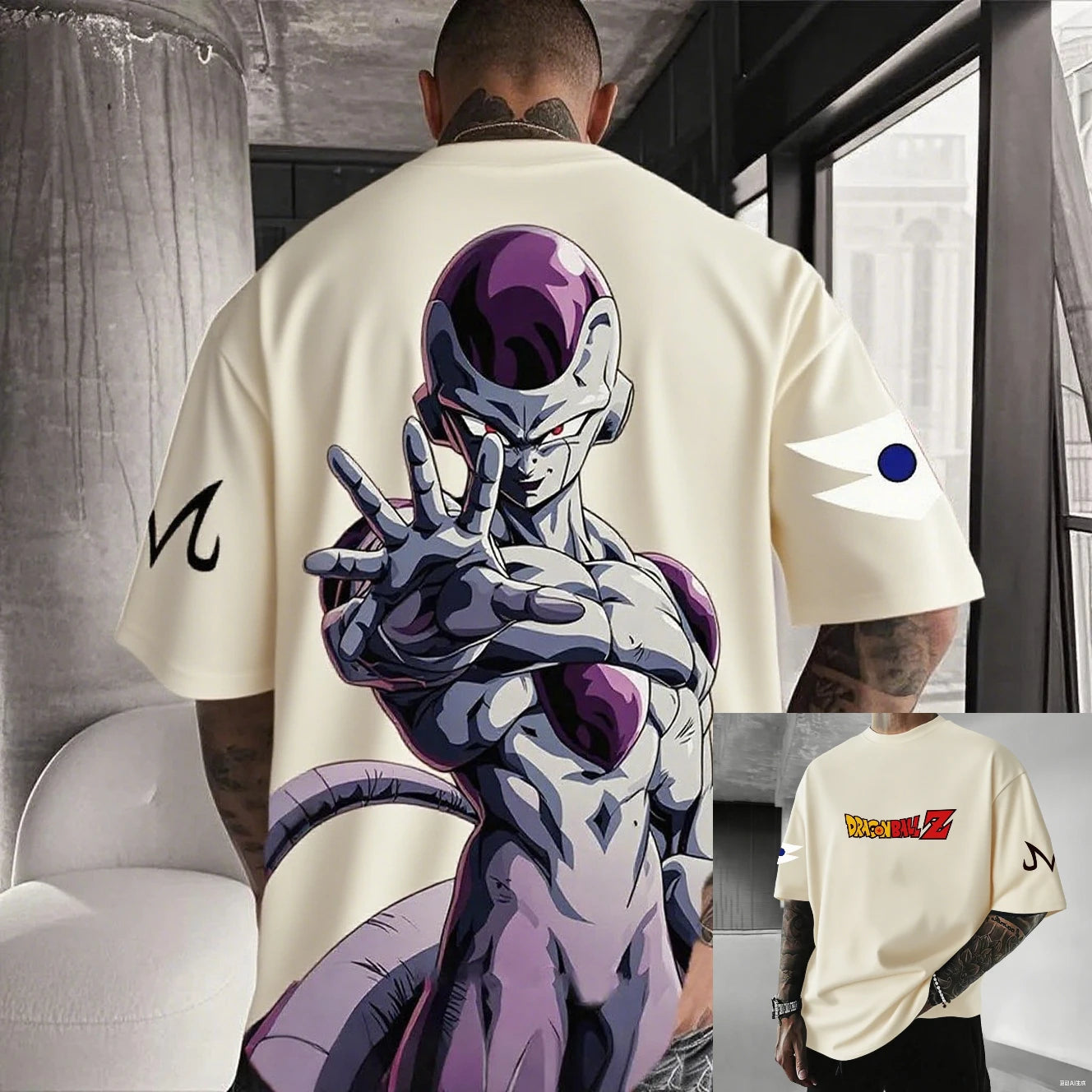 Dragon Ball Frieza Anime Men's T Shirt Cotton Women Short Sleeve Graphic Tee Streetwear Summer Casual Tops Hip Hop Y2k Clothes