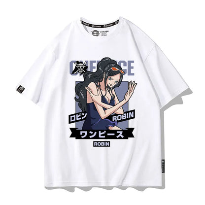 One Piece Short Sleeved T-shirt Men's Summer Nikalufei Aesolon Anime Cotton Summer Loose T-shirt Men's and Women's Half Sleeve