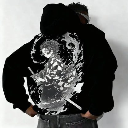 Demon Slayer Collaboration Pure Cotton Men's and Women's Hoodie for Spring and Summer  New Item Street Casual Loose Top