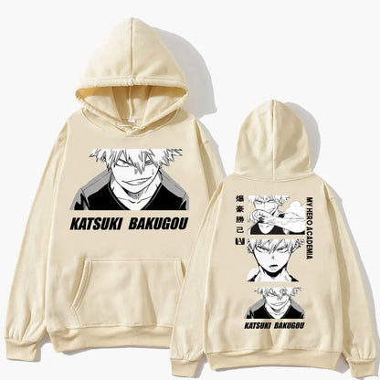 Japan Anime My Hero Academia Bakugo Katsuki Hoodie Men Women Fashion Harajuku Manga Sweatshirt Oversized Fleece Casual Tracksuit