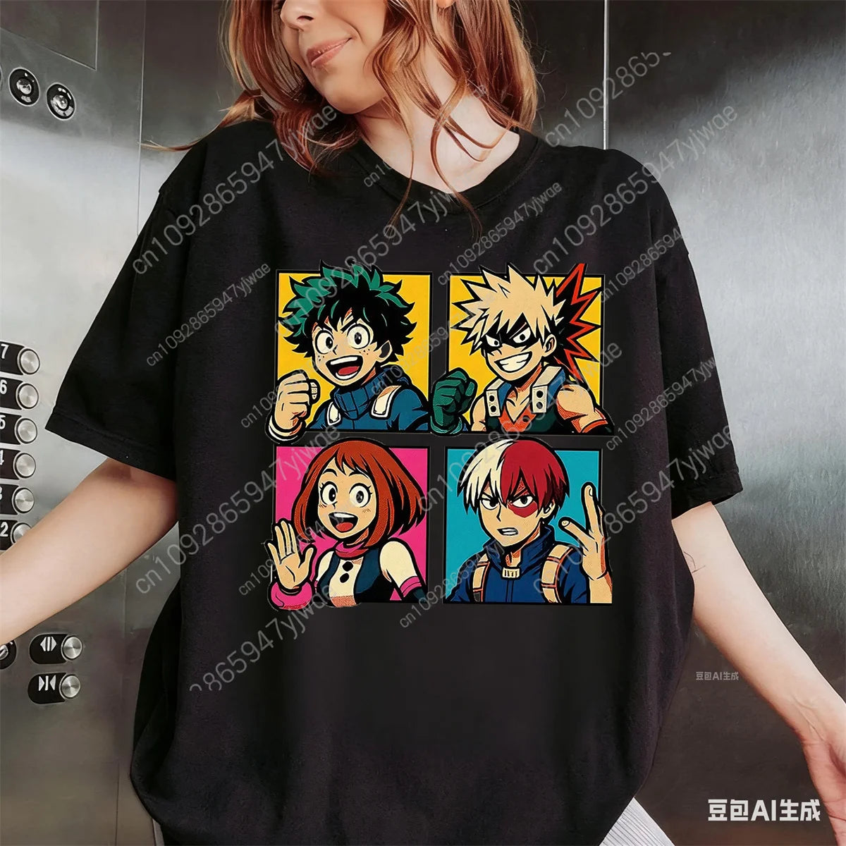 My Hero Academia T-Shirt Deku Bakugo & Todoroki Graphic T-Shirt