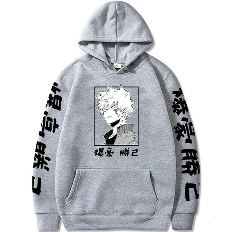 Anime Figure My Hero Academia Katsuki Bakugo Hoodies Men's Women Japanese Style Anime Sweatshirt Funny Harajuku Casual Pullovers