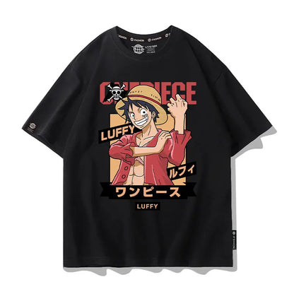 One Piece Short Sleeved T-shirt Men's Summer Nikalufei Aesolon Anime Cotton Summer Loose T-shirt Men's and Women's Half Sleeve