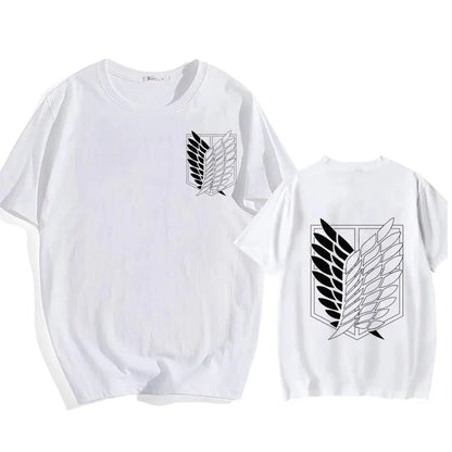 Attack on Titan Streetwear Men's T Shirt Eren Yeager Shingeki No Kyojin  Anime Summer Cotton Women Tops Tees Casual High Quality