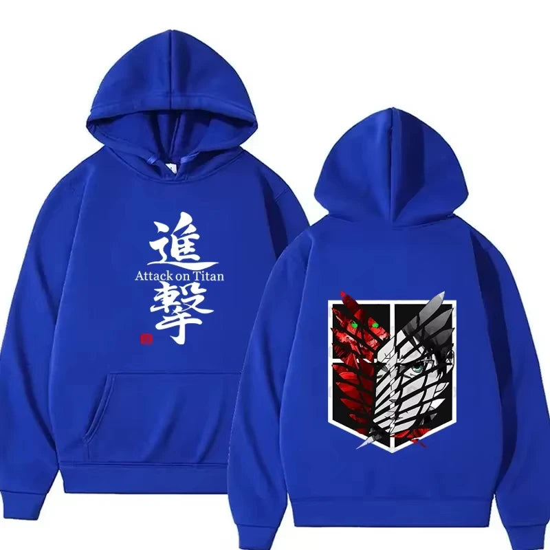 Attack on Titan Anime Print Hoodie Men Clothes Fall Winter Fashion Harajuku Casual Women Long Sleeve Tops Fleece Sweatshirts