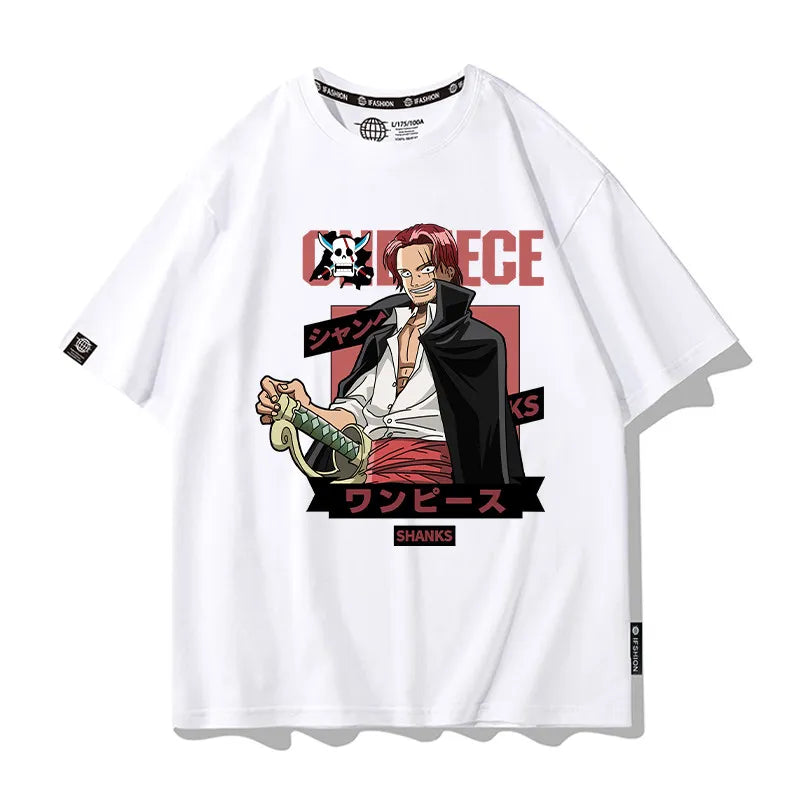 One Piece Short Sleeved T-shirt Men's Summer Nikalufei Aesolon Anime Cotton Summer Loose T-shirt Men's and Women's Half Sleeve