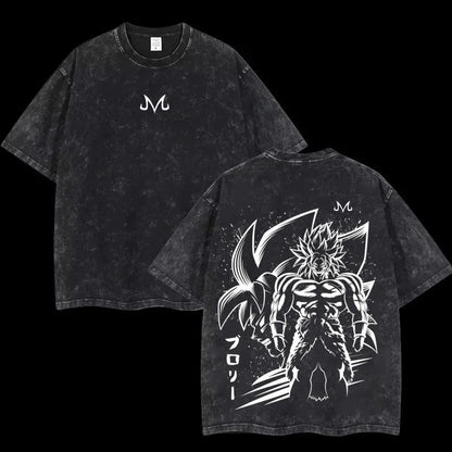 Anime Dragon Ball Cosplay Washed Goku T-Shirt Cotton Loose Large Casual Sports Vegeta Gym T-Shirt Men's Harajuku Tee Clothing