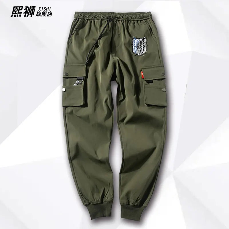 Atta on Titan Workwear Pants Casual Sports Long Trousers Elastic Waist Cotton Polyester Blend Spring Autumn Youth Faion