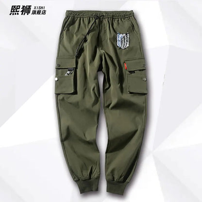 Atta on Titan Workwear Pants Casual Sports Long Trousers Elastic Waist Cotton Polyester Blend Spring Autumn Youth Faion