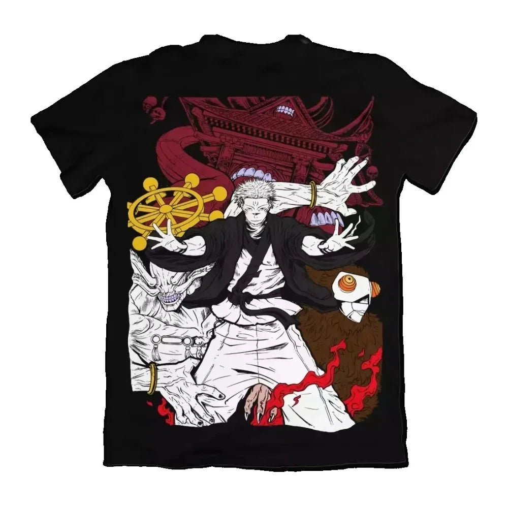 Jujutsu Kaisen Gojo Satoru Unisex Pure Cotton T-shirt 2026 Summer Hot Anime Print Round Neck Loose Family Short Sleeved Top