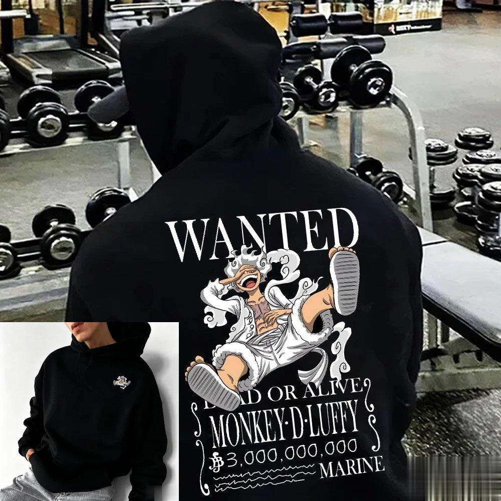 Oversized One Piece Luffy Anime Print Hoodie Men Women Streetwear Casual Loose Sweatshirt Pullover Spring Autumn Fashion Unisex