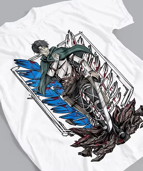 Anime Attack on Titan Capitán Levi Honor Batalla Final Printed T-shirt Men's and Women's T-shirt Men's Top Sports T-shirt 2026
