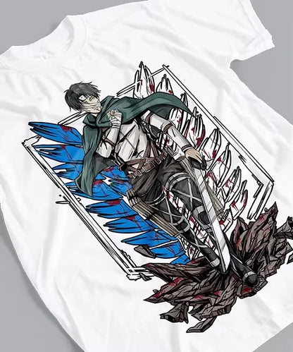 Anime Attack on Titan Capitán Levi Honor Batalla Final Printed T-shirt Men's and Women's T-shirt Men's Top Sports T-shirt 2026