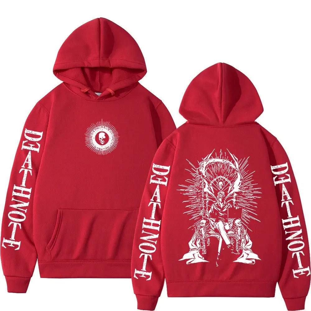 Y2K Anime Death Note Hoodies Yagami Light L·Lawliet Gothic Sweatshirt Men Women Clothing Fashion Long Sleeve Pullovers Streetwea