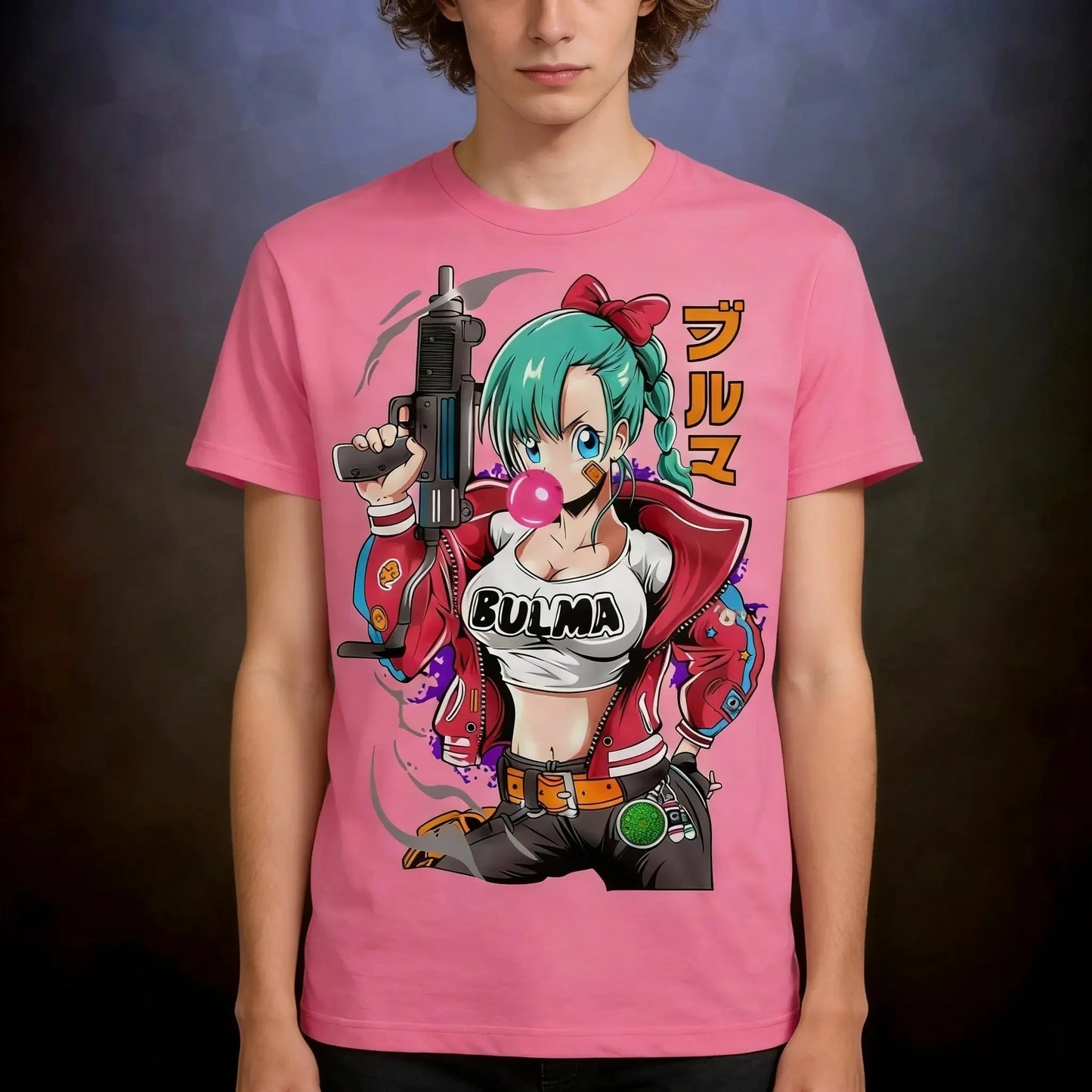 2026 Summer Dragon Ball Vintage Anime T-Shirt, Men's Pure Cotton Loose Casual Bulma Retro Tee for Daily & Sports Wear Y2K Style