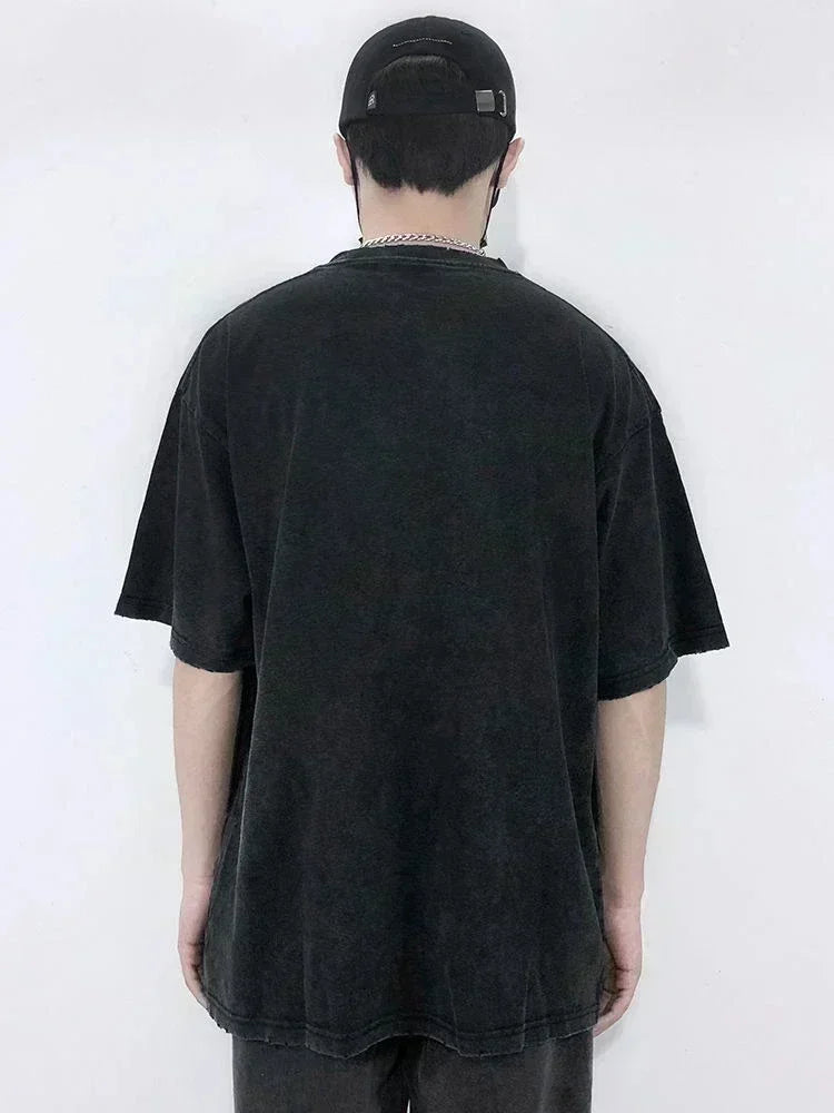 Anime Demon Slayer Retro Double Sided Washed Men's Super Large T-shirt Spring/Summer New Style Suitable for Both Men and Women