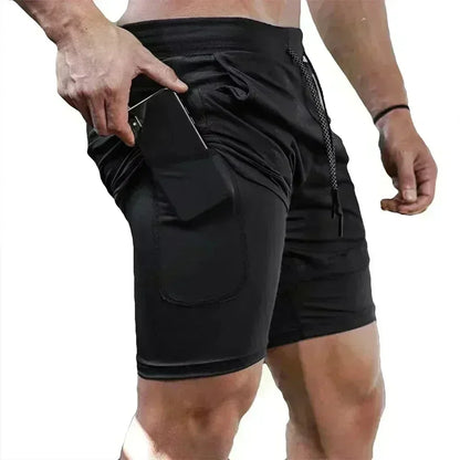 Naruto Anime New Sports 2-in-1 Shorts 2025 Men and Women Summer Gym Training Sweat-absorbing Breathable Fake Two-piece Shorts