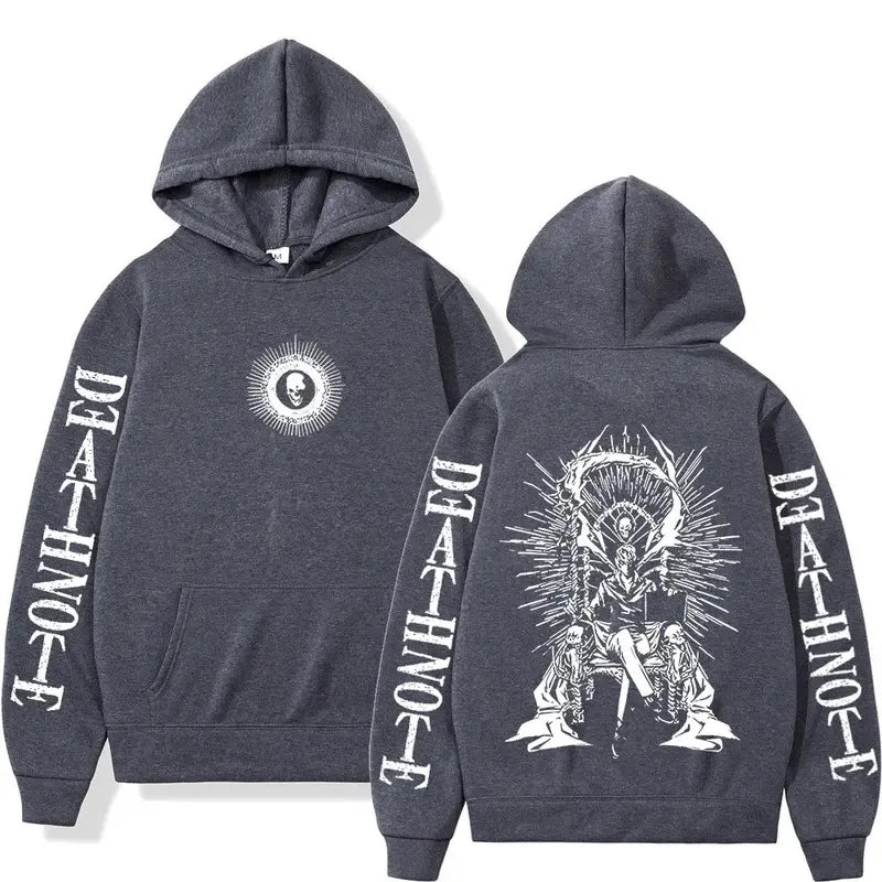 Y2K Anime Death Note Hoodies Yagami Light L·Lawliet Gothic Sweatshirt Men Women Clothing Fashion Long Sleeve Pullovers Streetwea
