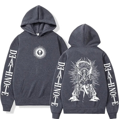 Y2K Anime Death Note Hoodies Yagami Light L·Lawliet Gothic Sweatshirt Men Women Clothing Fashion Long Sleeve Pullovers Streetwea