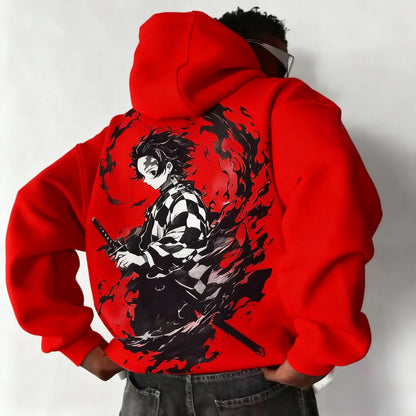Demon Slayer Collaboration Pure Cotton Men's and Women's Hoodie for Spring and Summer  New Item Street Casual Loose Top