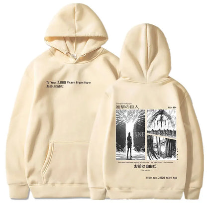 Anime Attack on Titan Hoodies Shingeki No Kyojin Season 4 Final Rumbling Eren Yaeger Oversized Hooded Sweatshirts Streetwear