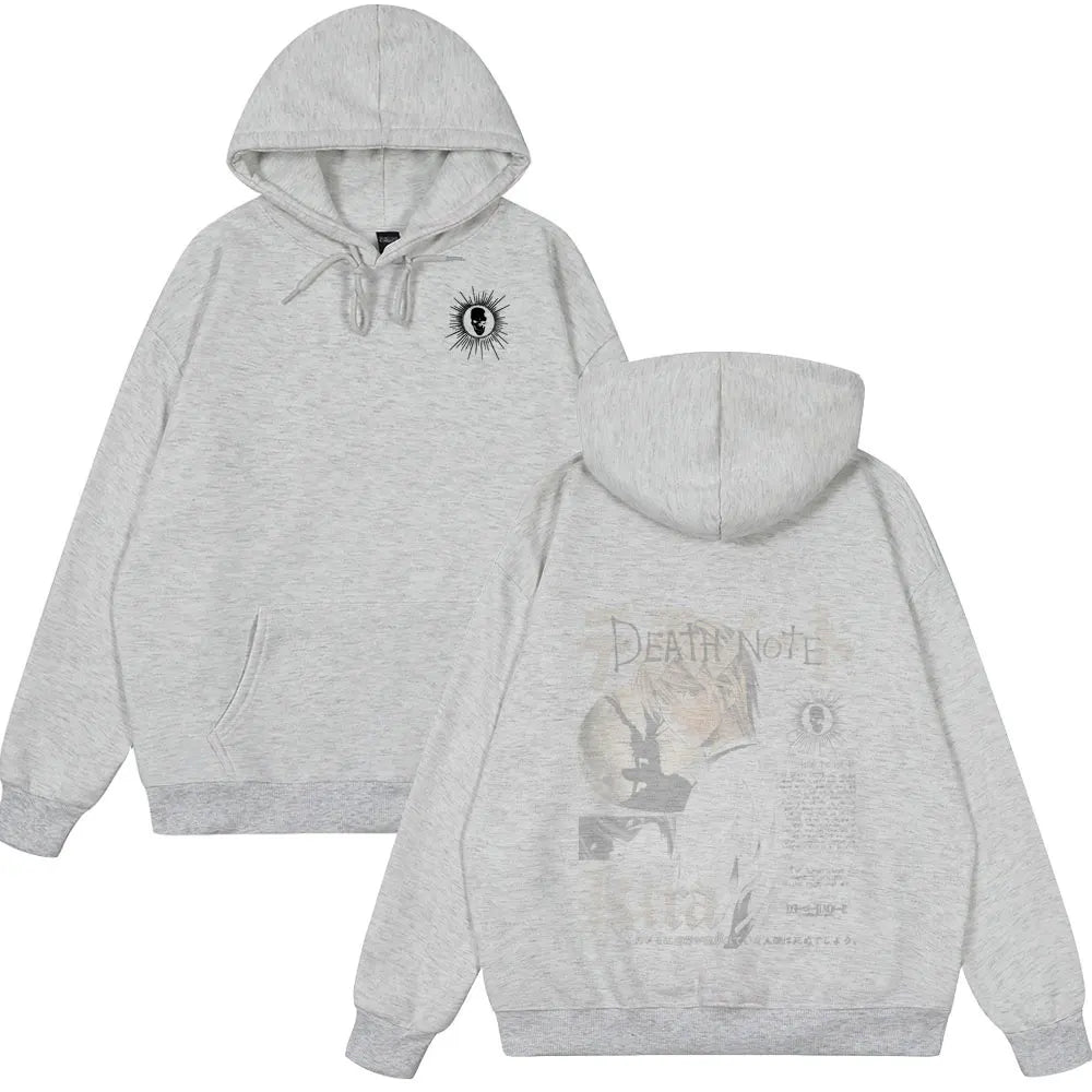 Japan Anime Death Note Yagami Light Tops Men High Quality Cotton Clothes Fashion Hip Hop Couple Hoodies Winter Funny Streetwear