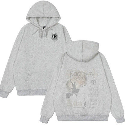 Japan Anime Death Note Yagami Light Tops Men High Quality Cotton Clothes Fashion Hip Hop Couple Hoodies Winter Funny Streetwear