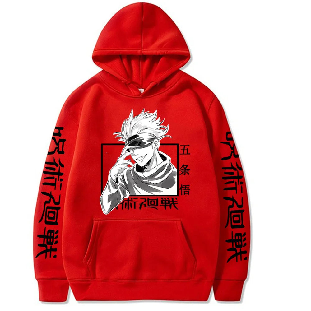 Jujutsu Kaisen Satoru Gojo Spell Return Hooded Fleece Shirt Men's Sweater Autumn and Winter New Men's and Women's Hoodies
