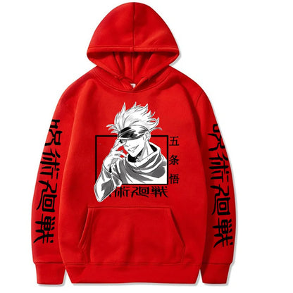 Jujutsu Kaisen Satoru Gojo Spell Return Hooded Fleece Shirt Men's Sweater Autumn and Winter New Men's and Women's Hoodies