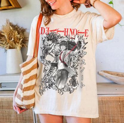 Death Note T-shirt Anime Manga Women T-shrits Misa Amane Inspired Black Anime Gift Oversized Street Hip Hop Female Short Sleeves
