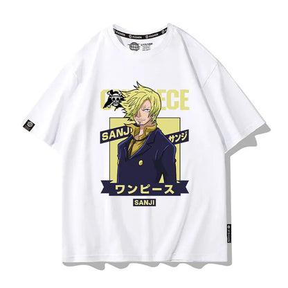 One Piece Short Sleeved T-shirt Men's Summer Nikalufei Aesolon Anime Cotton Summer Loose T-shirt Men's and Women's Half Sleeve