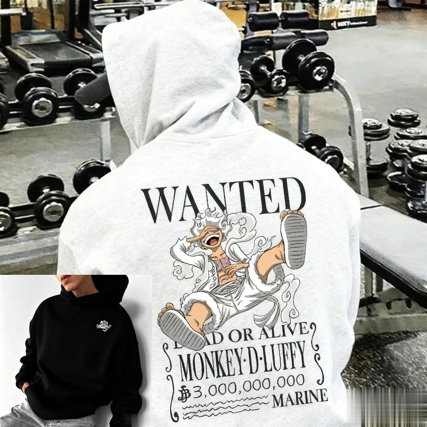 Oversized One Piece Luffy Anime Print Hoodie Men Women Streetwear Casual Loose Sweatshirt Pullover Spring Autumn Fashion Unisex