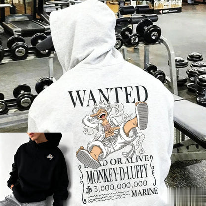 Oversized One Piece Luffy Anime Print Hoodie Men Women Streetwear Casual Loose Sweatshirt Pullover Spring Autumn Fashion Unisex