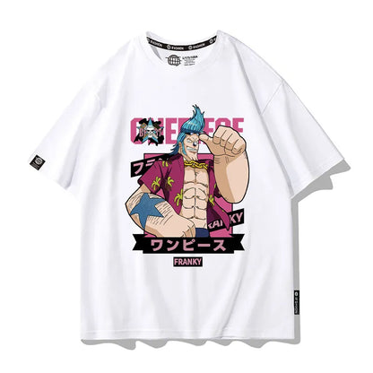 One Piece Short Sleeved T-shirt Men's Summer Nikalufei Aesolon Anime Cotton Summer Loose T-shirt Men's and Women's Half Sleeve