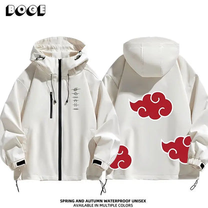 Naruto Akatsuki anime cartoon cute windbreaker anime style for boys and girls couples spring and autumn hooded coat jacket gift
