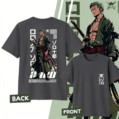 Anime One Piece Roronoa Zoro Cotton Printed T-shirt Men's and Women's T-shirt Men's Top Sports T-shirt 2026 Summer New Tee